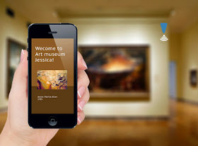 iPhone using iBeacons in an art museum. 