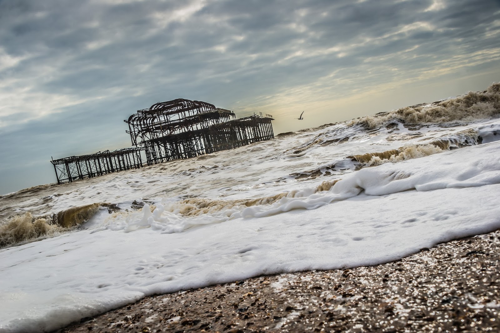 Brighton UK. Wind Waves and a battered Nikon D800! The weather was