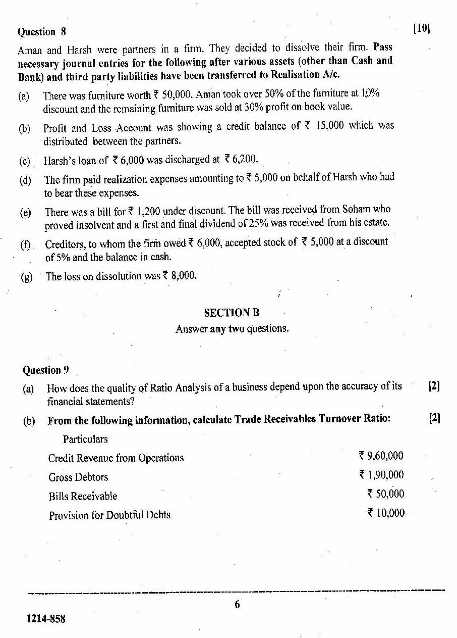isc 2014 class 12th Accountancy question paper isc 2014 class 12th Accountancy question paper