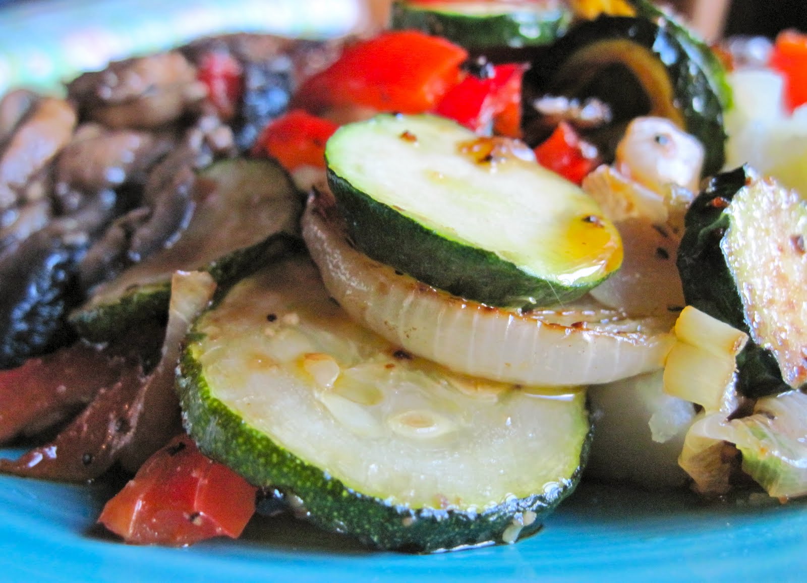 The Nickel and Dime Ranch Sauteed Zucchini, Sweet Red Peppers and Onions