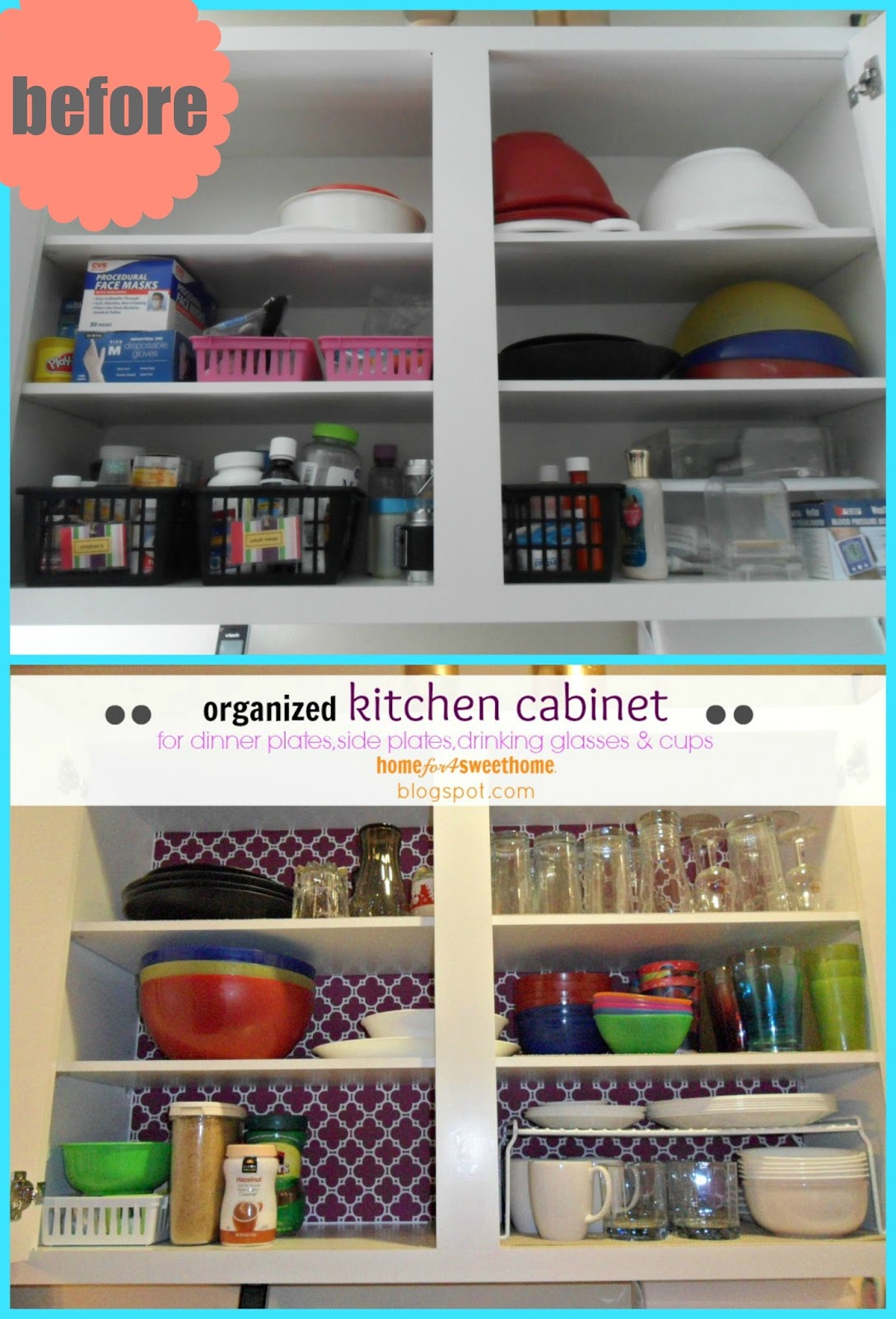 Home For4 Sweet Home {Kitchen Organizing} For Dinner Plates, Side