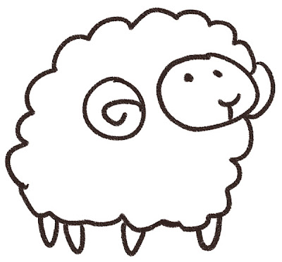 羊のイラスト（動物） 白黒線画