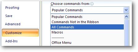 all commands ms excel 2007 all commands ms excel 2007