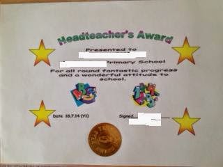 Headteacher's Award Certificate