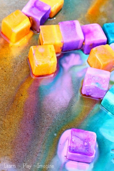 How to make erupting ice chalk paint - summer recipe for play!