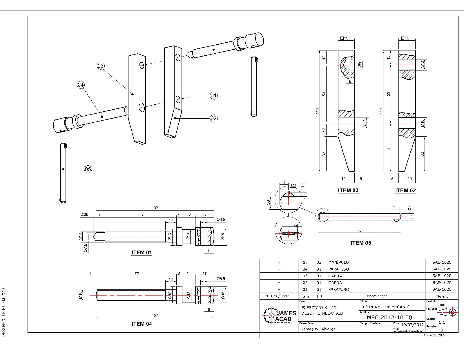 JamesCAD - desenhos mecânicos, civil, mobiliário, pré-moldados e  isométricos: 2020