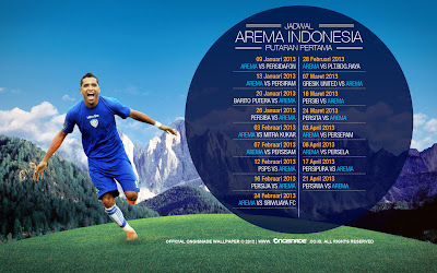 Wallpaper Jadwal Arema Malang Indonesia ISL Edisi 11 Februari 2013