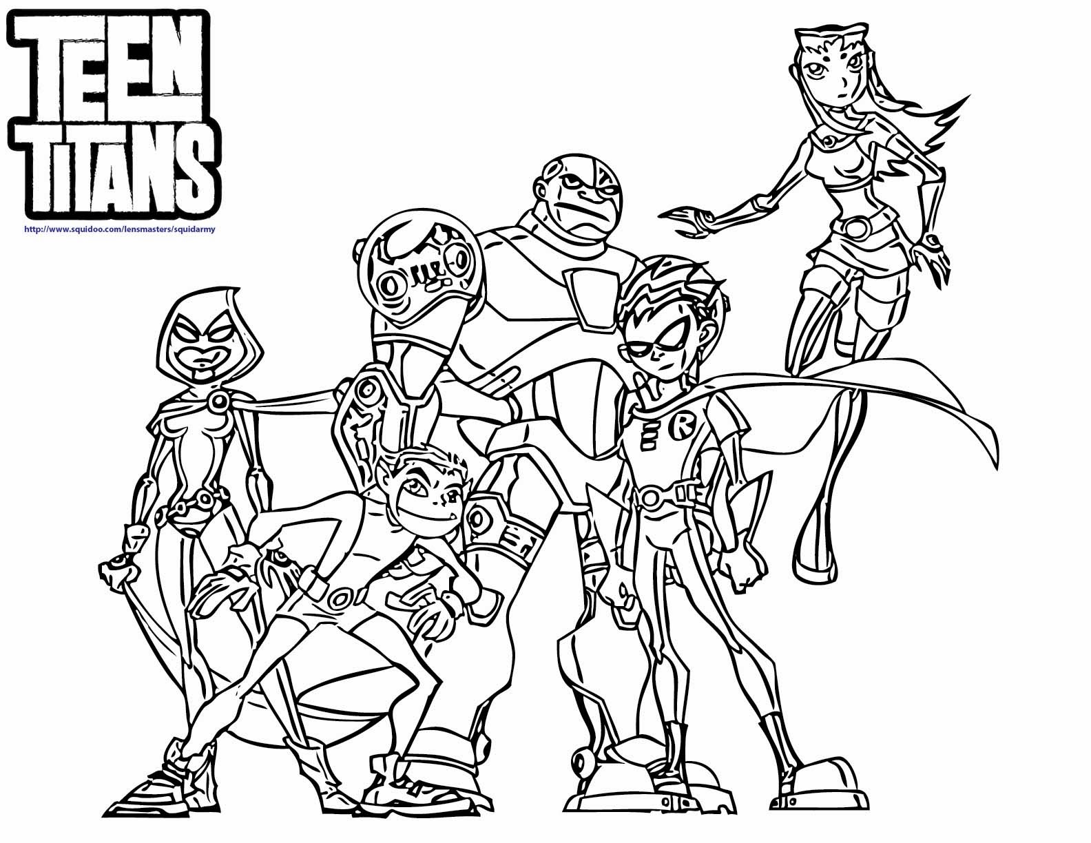 Desenhos dos Jovens Titans para Colorir e Imprimir Desenhos para