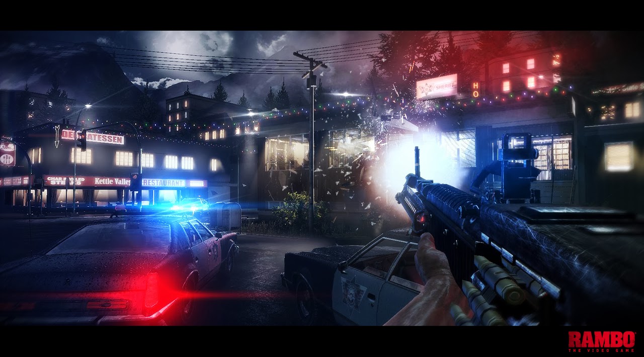 Rambo 1 - Accion en un pueblo de USA videojuego fps accion shooter pelicula