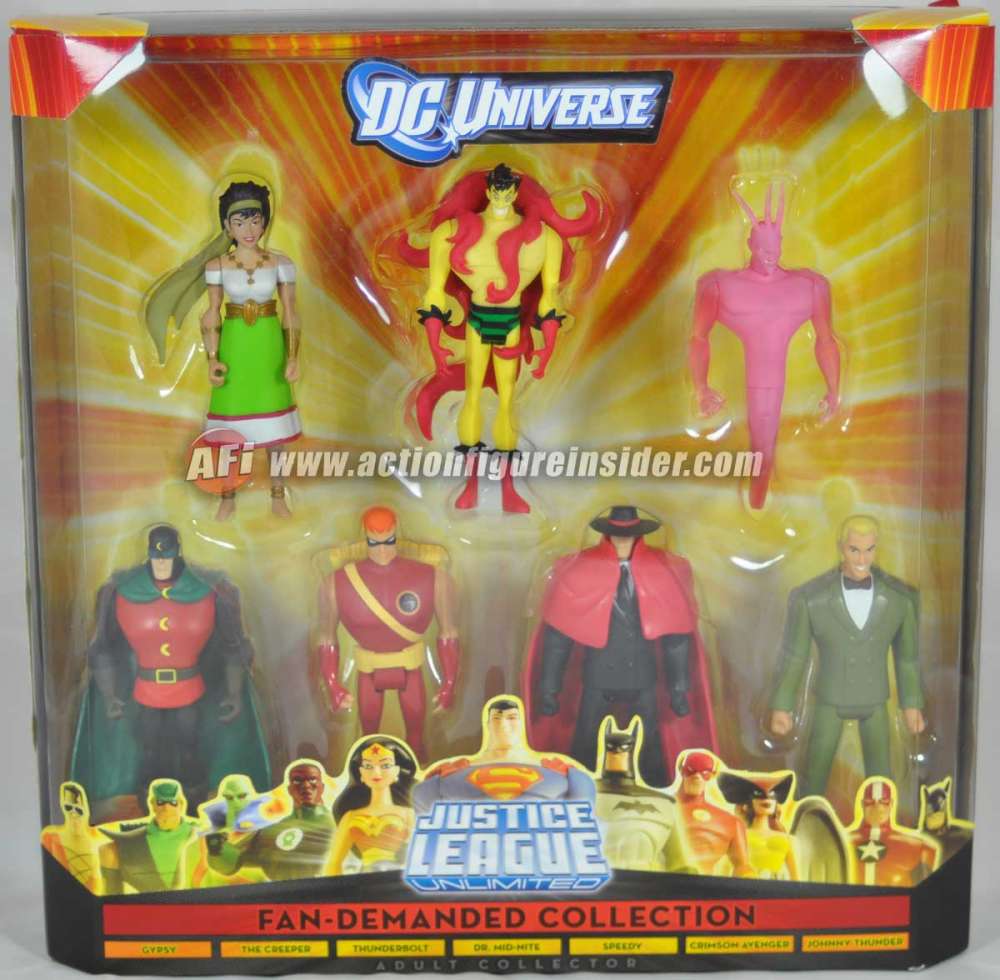 Imagenes ToyFair 2012: DC (mattel) Justice+League+Unlimited+Fan-Demanded+7+Pack+-+Dr.+Mid-Nite%252C+Gypsy%252C+Speedy%252C+The+Creeper%252C+Crimson+Avenger%252C+Johnny+Thunder+and+his+Thunderbolt.