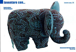 Elefante de tecido com molde - patchwork Elefante de tecido com molde - patchwork