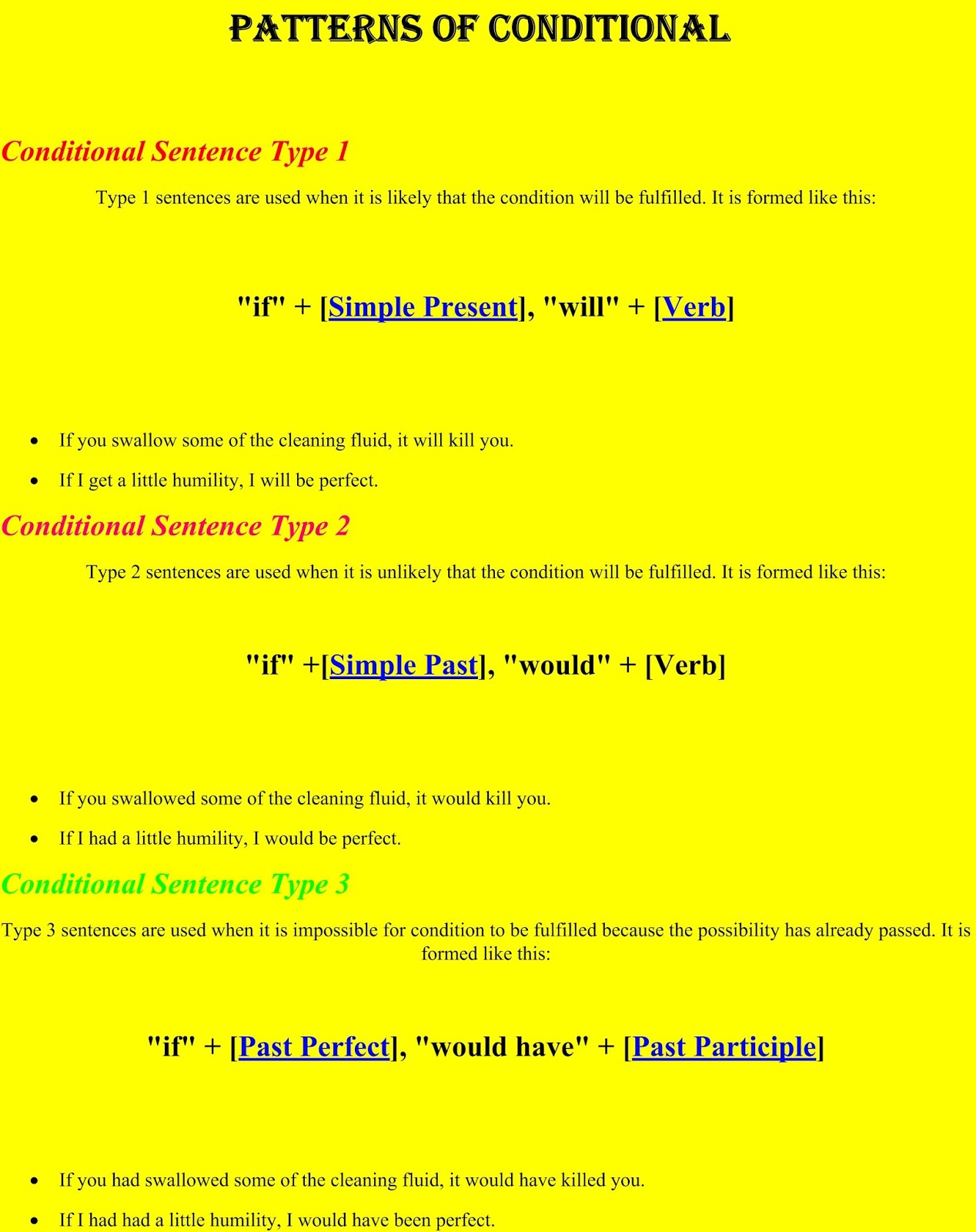 Pattern Of Conditional Sentences | learn different languages with tips patterns of Pattern Of Conditional Sentences | learn different languages with tips patterns of