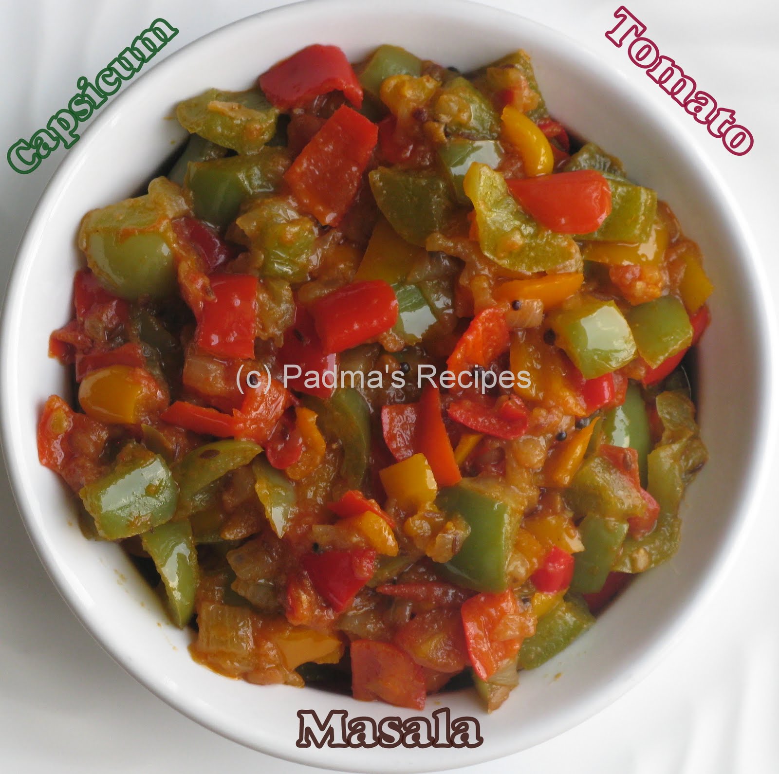 Padma's Recipes CAPSICUM TOMATO MASALA