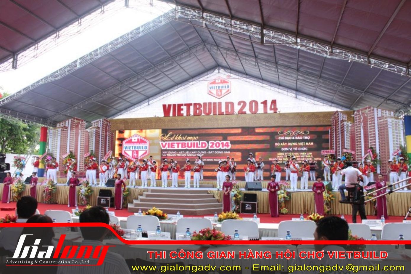 Thi công gian hàng hội chợ triển lãm, booth quảng cáo hội chơ.