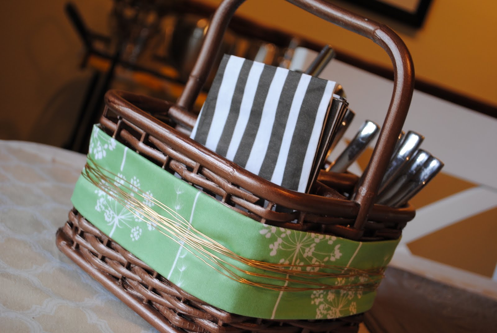 Napkin and Utensil Holder Revamp Making Lemonade