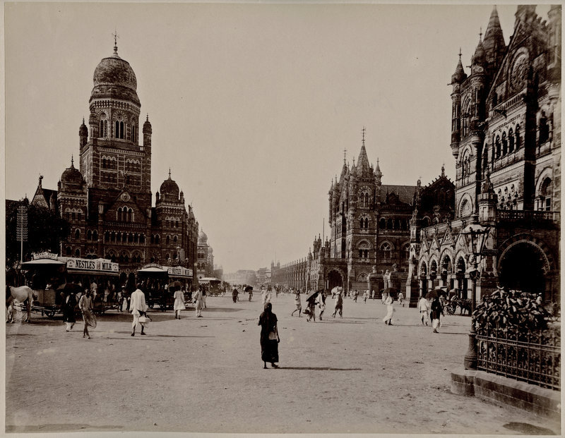 Street Scene of Bombay (Mumbai) c1880's Old Indian Photos