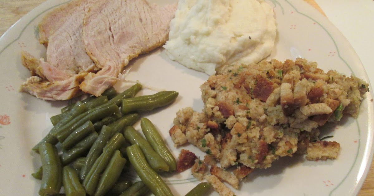 Diab2Cook Roasted Turkey Breast and Stuffing w/ Mashed Potatoes and