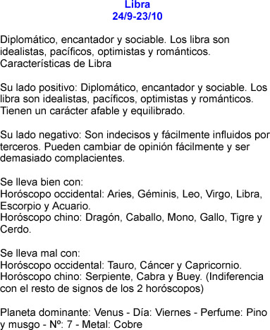 Libra caracteristicas Libra caracteristicas