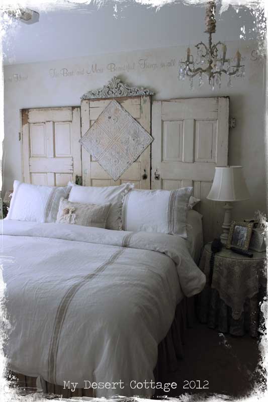 **My Desert Cottage** Repurposed doors headboard