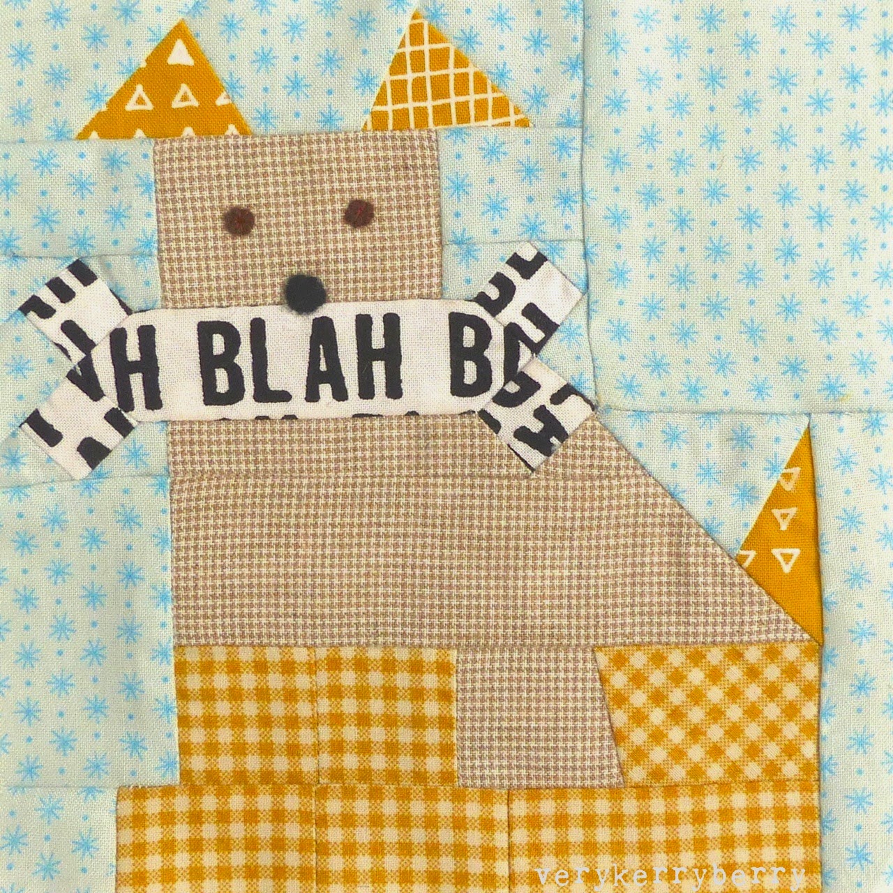 verykerryberry 318 Patchwork Patterns Quiltalong Dog and Bone