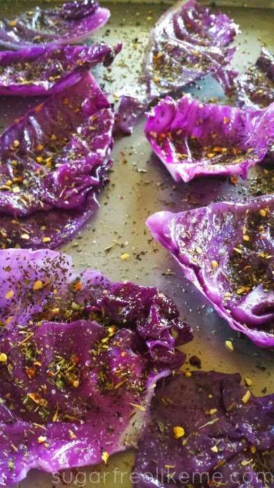 Baked Red Cabbage Chips