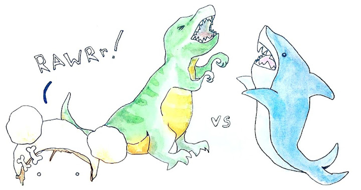 Dinosaur vs Shark