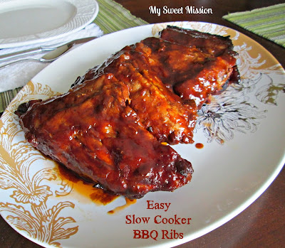 Easy Slow Cooker BBQ Ribs by My Sweet Mission