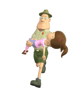 Military flees with child in arms Animated