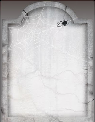 Tombstone with Spider Halloween Printables