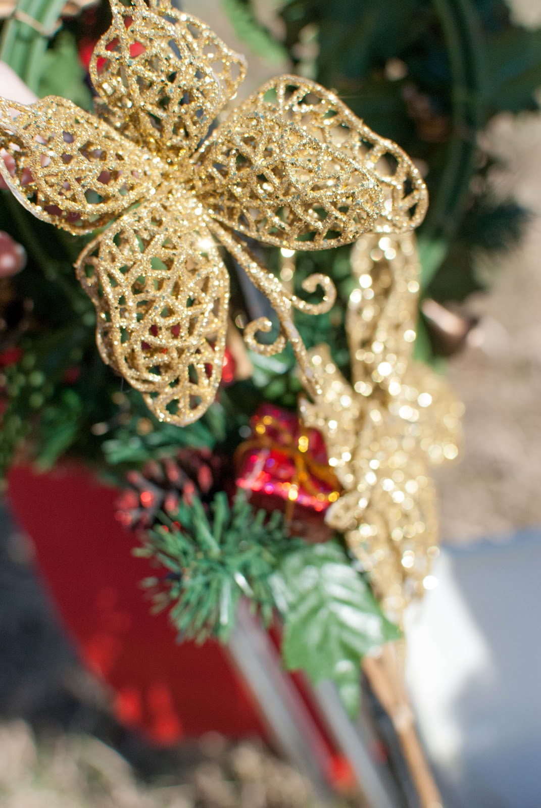 Rose and Her Lily Lily's Spot Decorated for Christmas