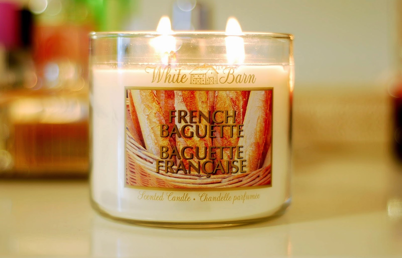 Bath Body Works White Barn French Baguette Scented Candle 3 Wick