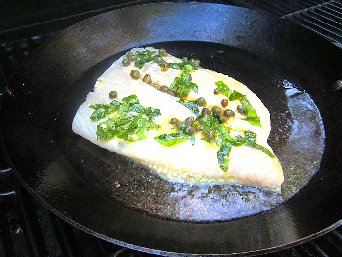 Grilled Halibut w/ Lemon Basil Vinaigrette