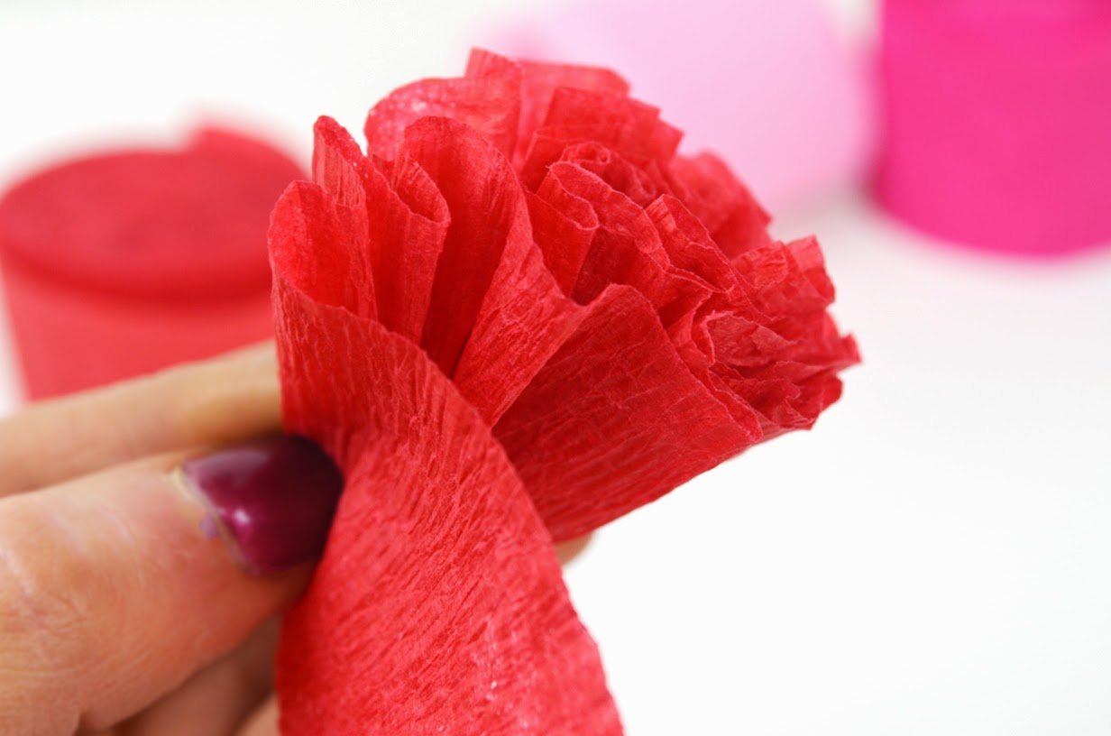 diy crepe paper floral mini photography background paper flower streamers