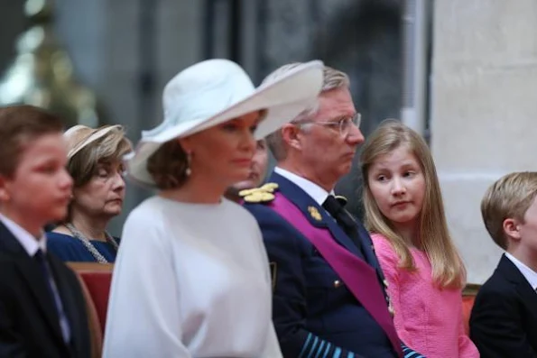 King Philippe of Belgium and Queen Mathilde of Belgium their children Princess Eleonore, Prince Emmanuel, Prince Gabriel and Crown Princess Elisabeth