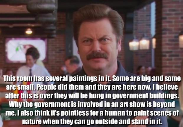 breathtaking and inappropriate ron swanson does not get excited