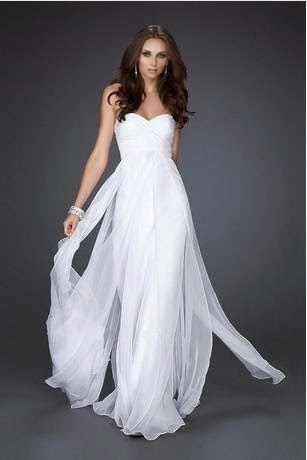 long flowing white dress