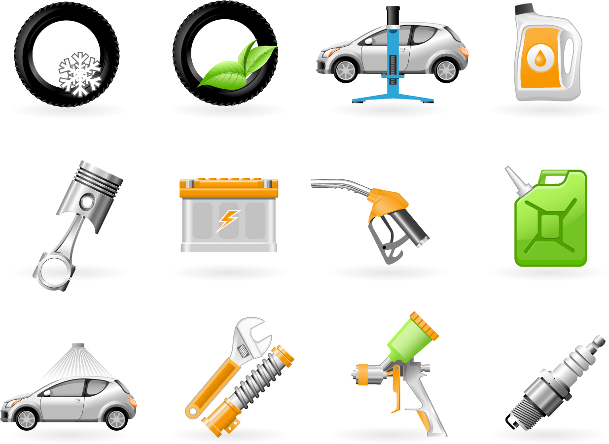free vector がらくた素材庫 自動車整備のアイコン vehicle maintenance