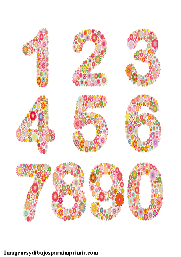 Numeros de flores para imprimir | Imagenes y dibujos para imprimir