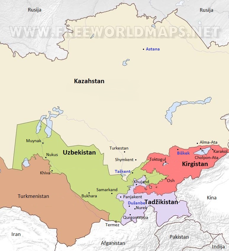 Karta Srednje Azije