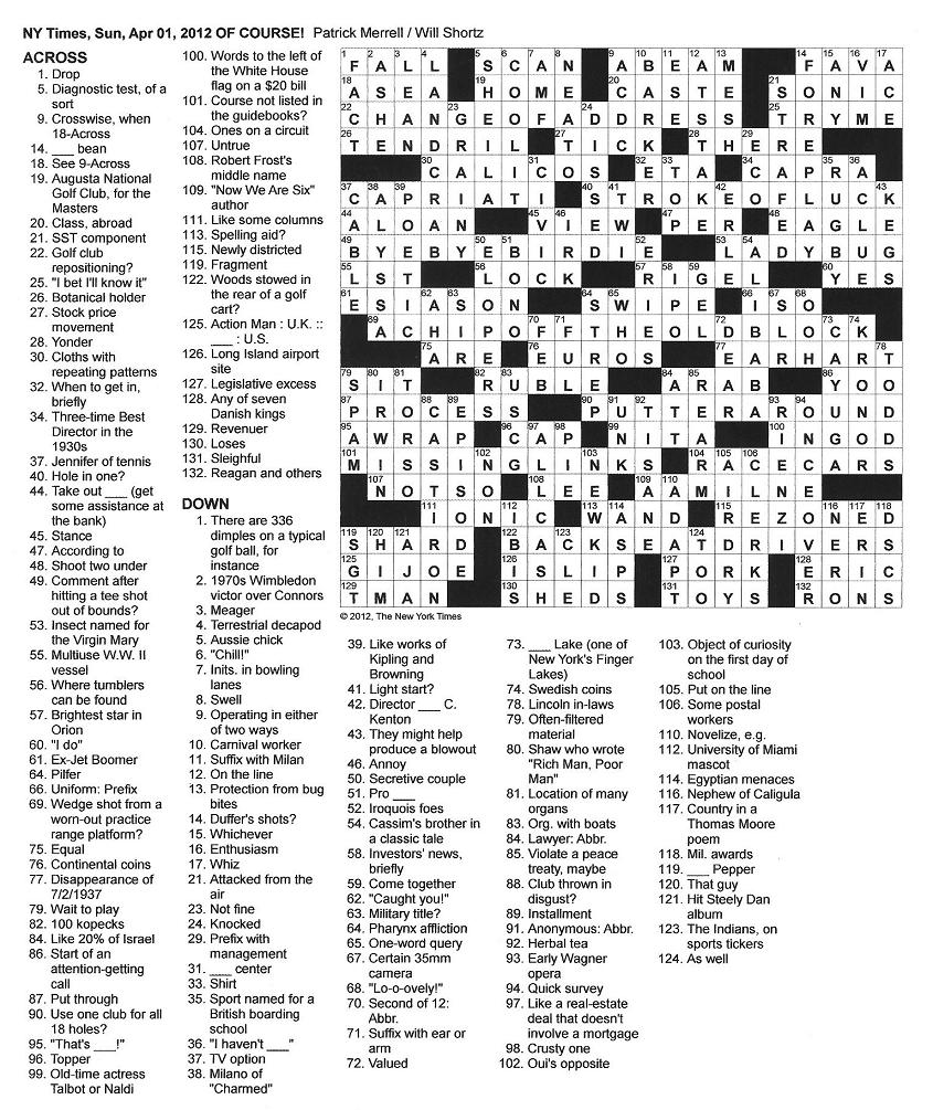 La Times Printable Crossword Puzzles ...