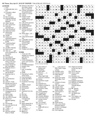 Sunday Crossword on The New York Times Crossword In Gothic  March 2012