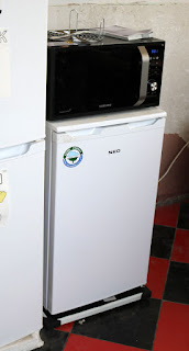 Second fridge, and microwave Second fridge, and microwave