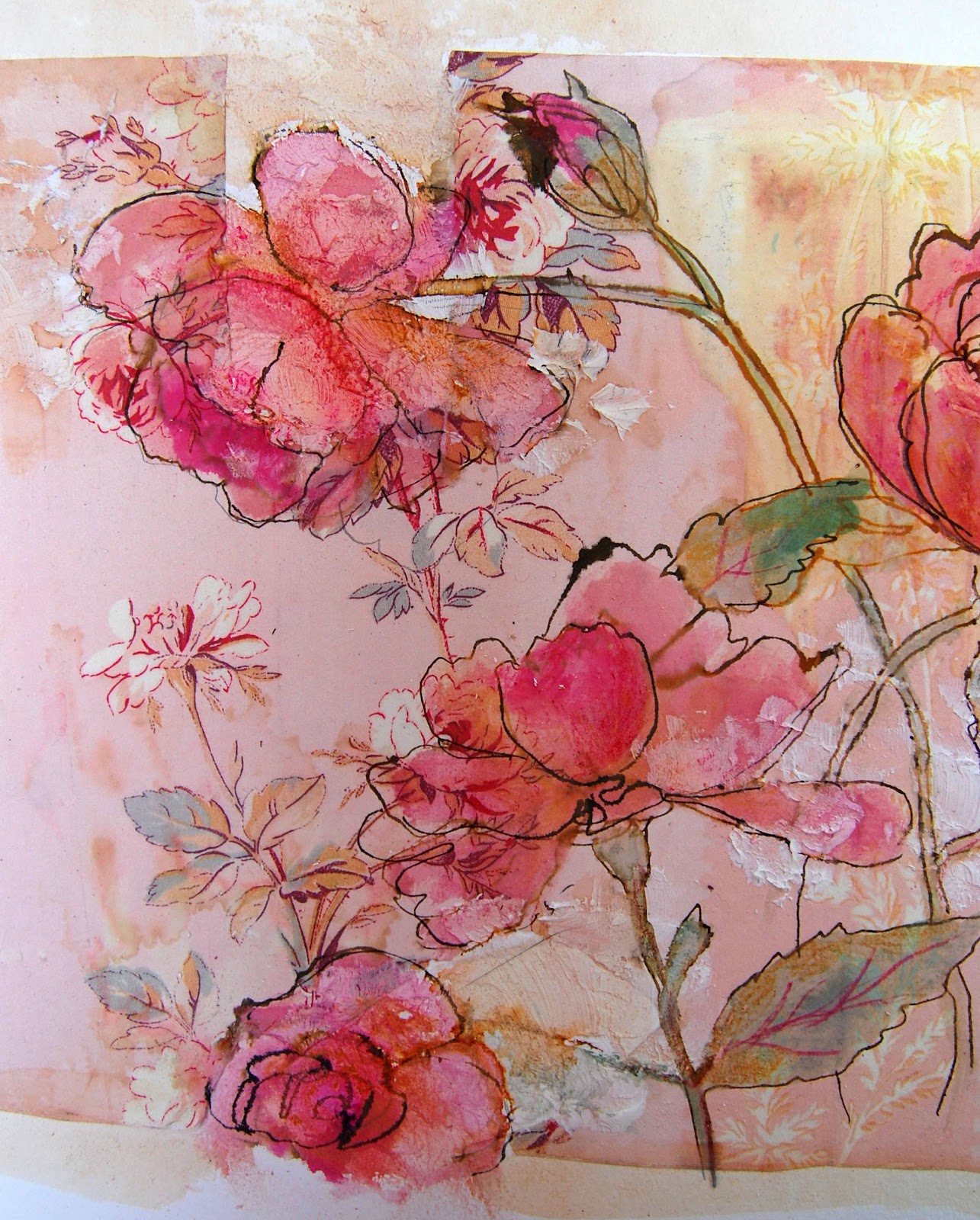 Line Drawing With Watercolor : Thread and thrift more blooms