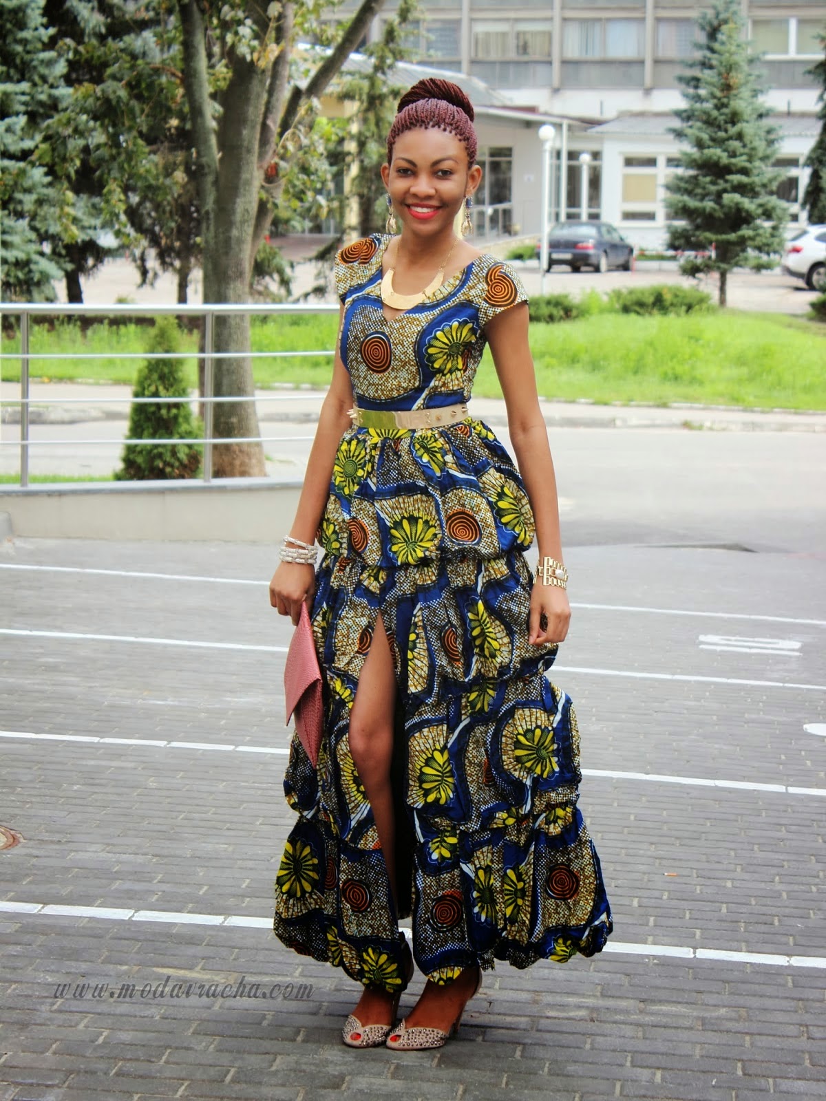 LONG KITENGE DRESS WITH STYLISH LOOK The Click Styles