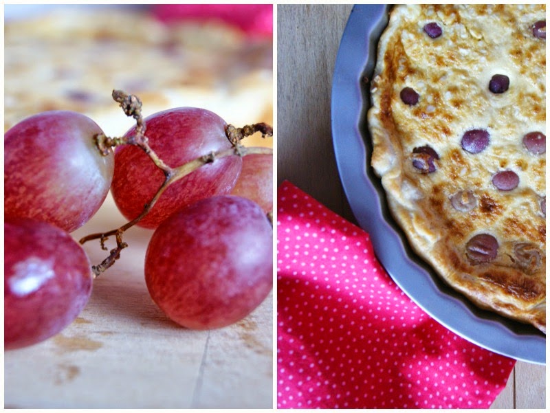 Trauben-Käse-Quiche, Warm, lecker, einfach, passend zum Herbst! Grapes and cheese quiche. Easy, quick, warm and delicious for autum / fall.