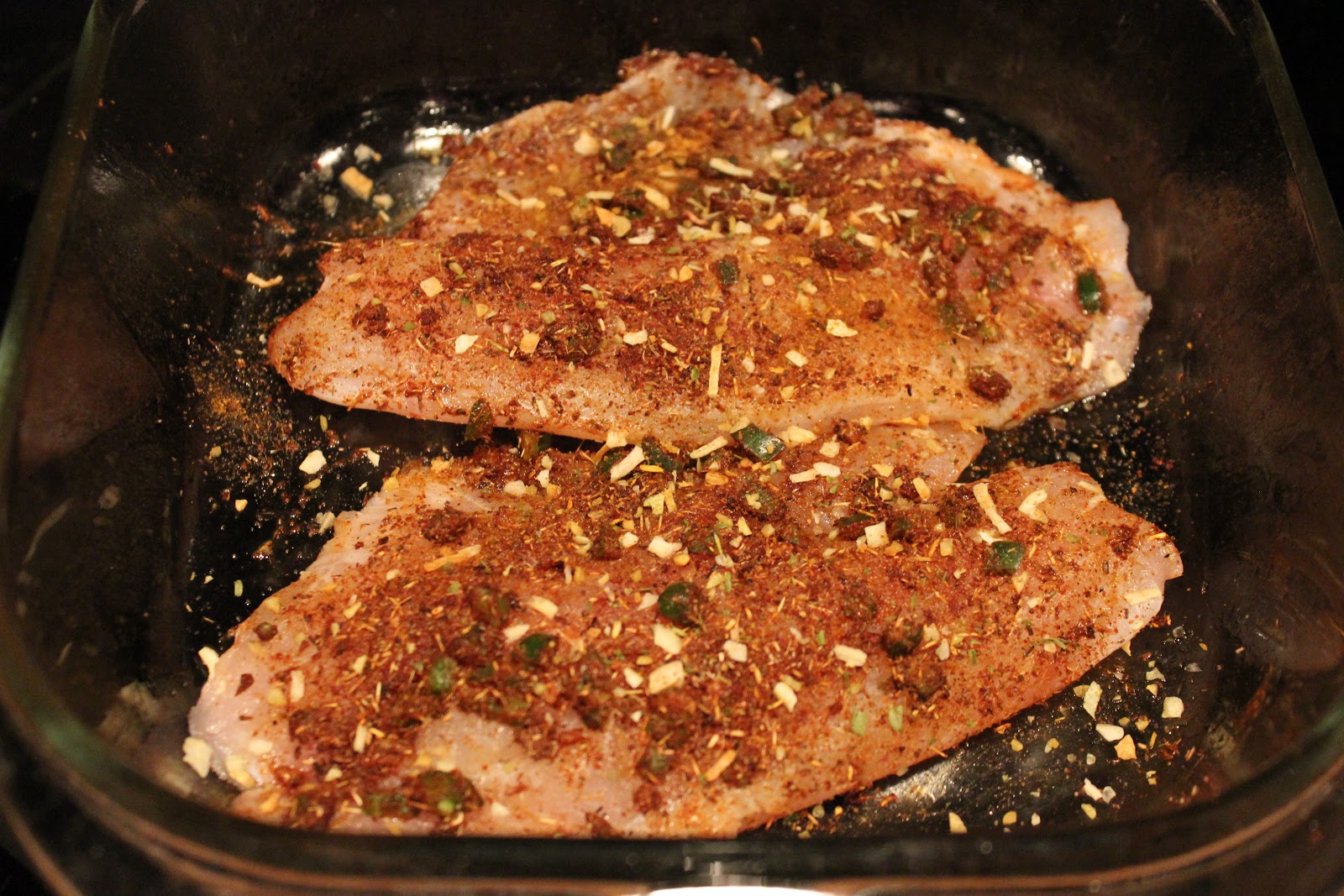 Never trust a skinny cook.... Jerk spiced tilapia