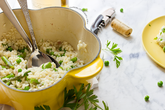Risotto de Espárragos y Guisantes Risotto de Espárragos y Guisantes