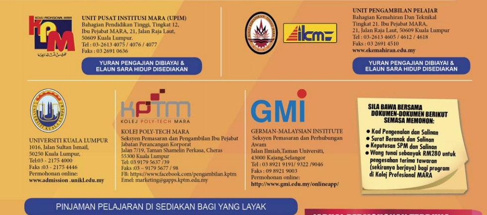 TERBUKA INSTITUSI PENDIDIKAN MARA IPMa PENGAMBILAN JANUARI 2015 TERBUKA INSTITUSI PENDIDIKAN MARA IPMa PENGAMBILAN JANUARI 2015