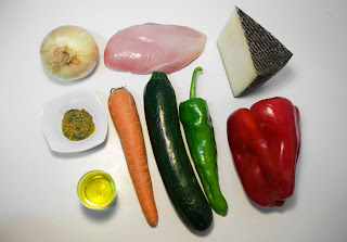 Verduras asadas con pollo al curry - ingredientes