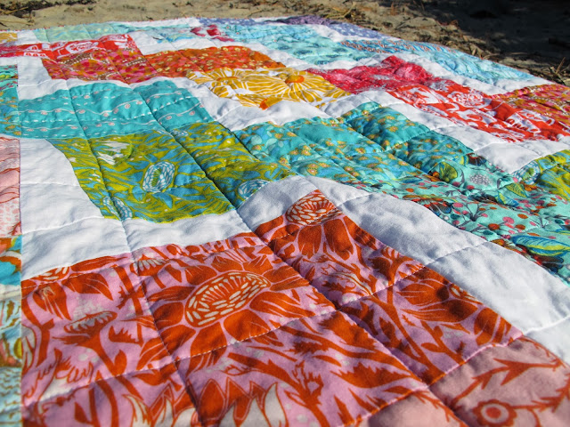Six White Horses: Wonky Zig Zag Baby Quilt